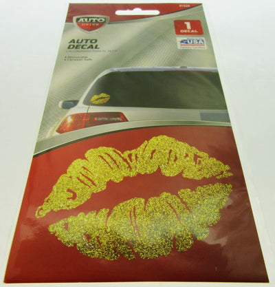 Auto Decal ~ For Cars or Trucks ~ Gold Kiss ~ Lips