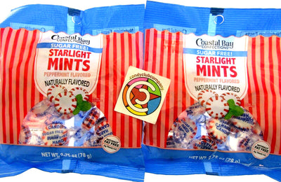 Peppermint Sugar Free Coastal Bay Hard Candy 2.75oz bag Lot of 2