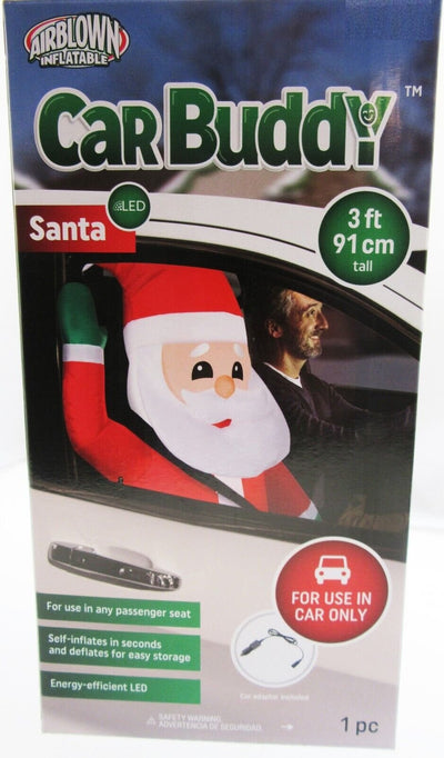 Santa Car Buddy 3 feet Airblown LED Inflatable Christmas Decor