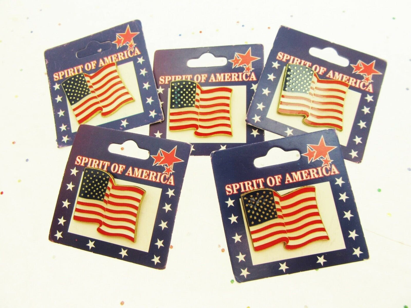 5 Spirit of America Flag Lapel Pins Patriot Holiday Memorial Veterans July 4th
