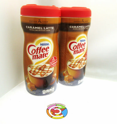 Coffee Mate ~ Caramel Latte ~ Non-Dairy Creamer  15 oz container ~ Lot of 2