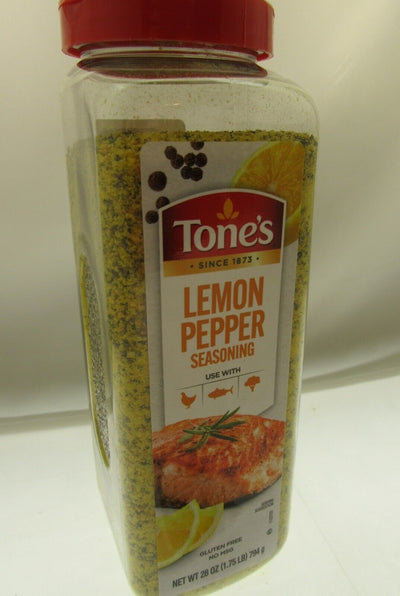 Lemon Pepper Tone's Seasoning Seasonings Spice Seafood Chicken ~ 28 oz bottle
