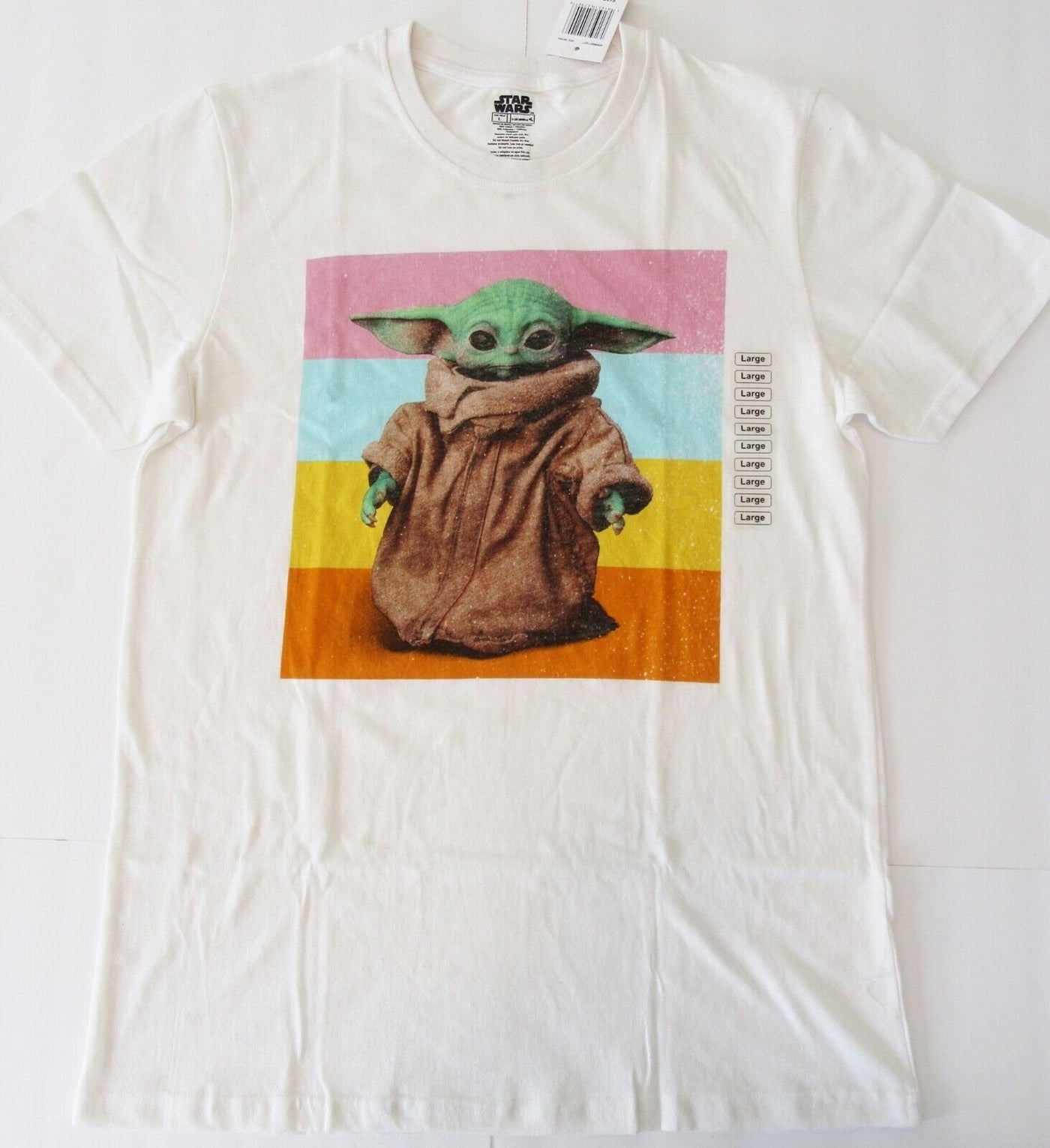 Grogu ~ Baby Yoda Star Wars Large T-Shirt ~ Size L ~ White T Shirt