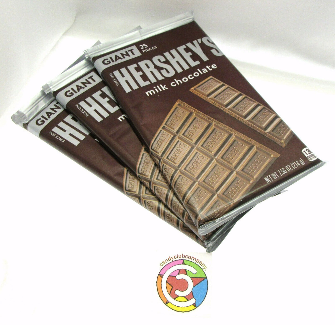 Hershey's Milk Chocolate Bar ~ Giant Size 7.56 ounce ~ Lot of 3