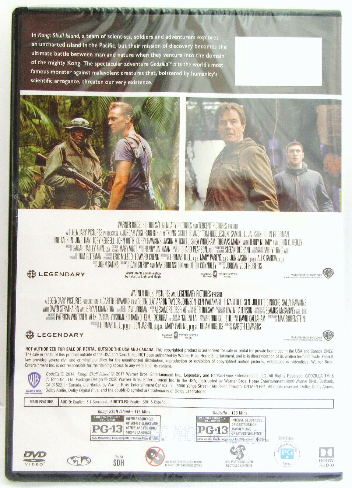 Kong ( Skull Island 2017 )  & Godzilla (2014) ~ 2-Film ~ Movie ~ New DVD