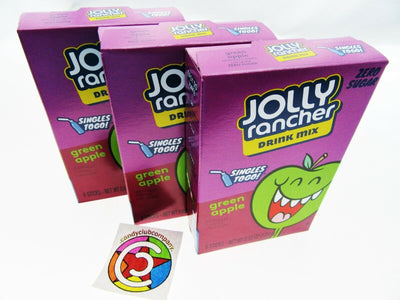 Jolly Rancher Singles Water Drink Mix ~ Sugar Free ~ 3 Boxes Green Apple