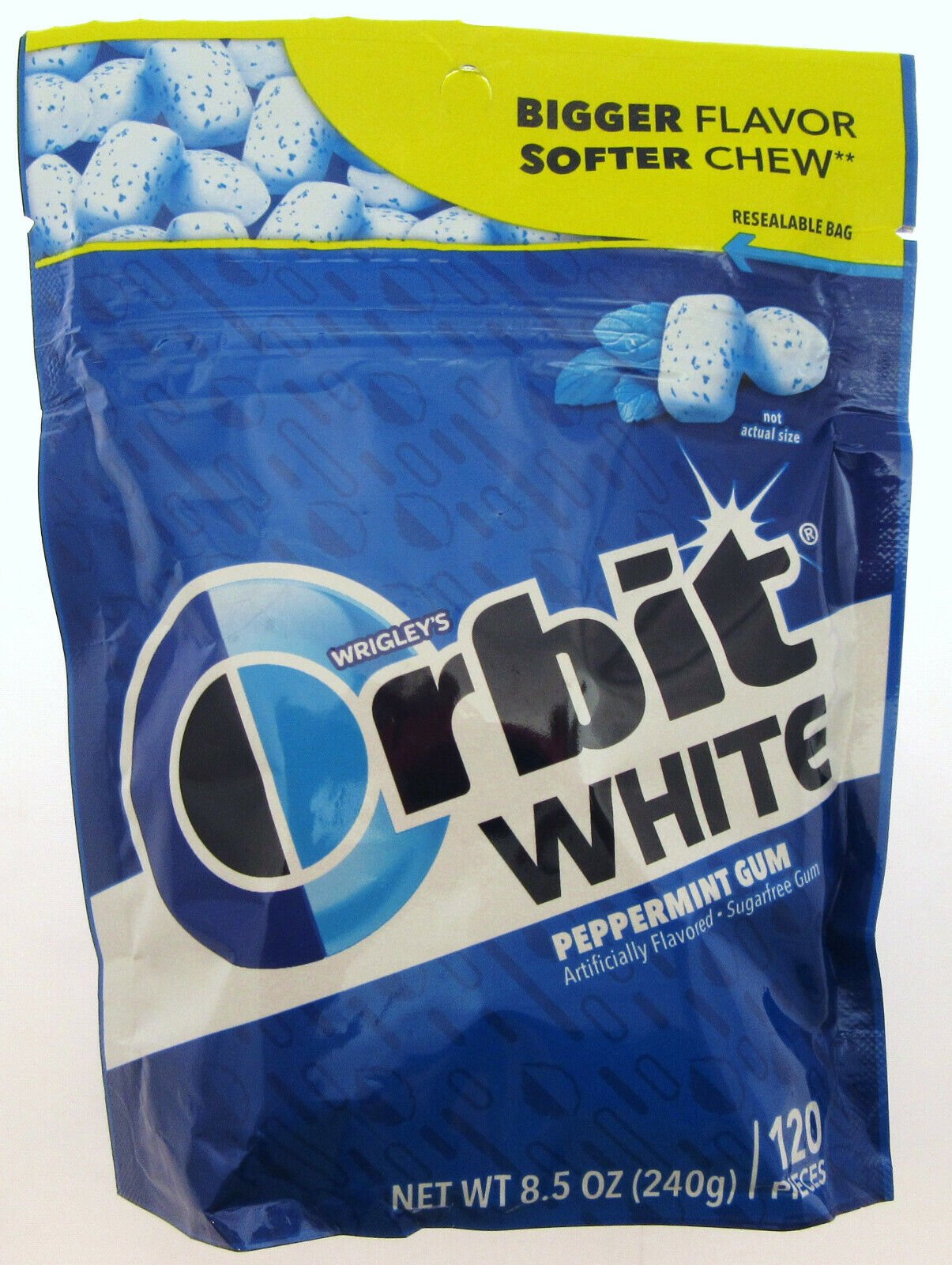 Orbit White Peppermint Gum ~ Wrigley's ~ 120 pieces ~ 8.5oz bag