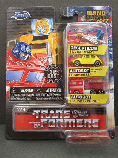 TRANSFORMERS Starscream Optimus Prime Bumblebee VW Die Cast Nano Hollywood Rides
