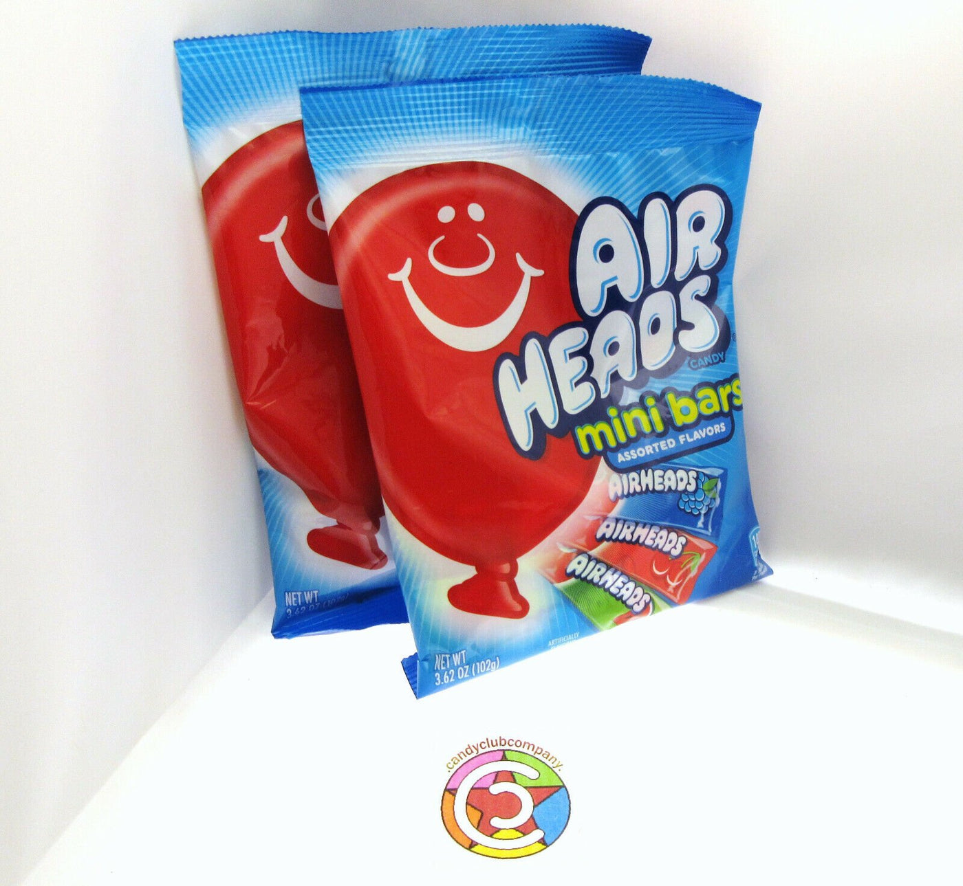 Airheads Mini Bars Chewy Taffy Candy Air Head 3.62oz bag ~ Lot of 2 sweets