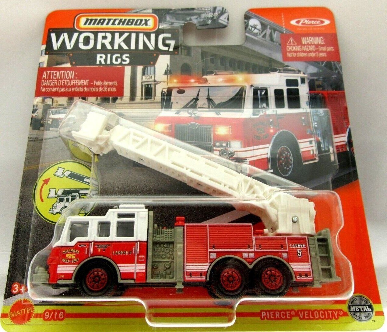 Matchbox Working Rigs ~ Pierce Velocity Fire Truck ~ Metal