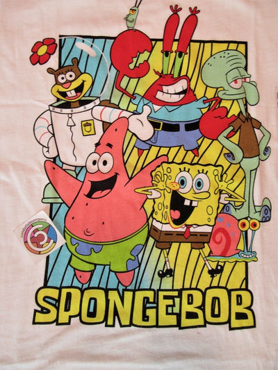 Sponge Bob Square Pants Medium T-Shirt  ~ Size M ~ White T Shirt A