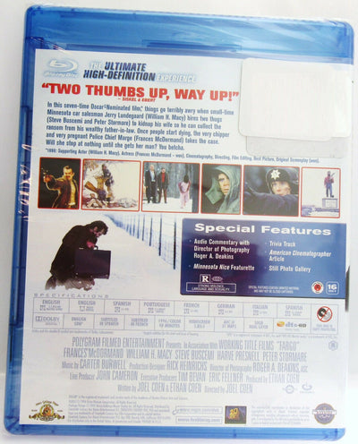 Fargo ~ 1996 Film ~ Frances McDormand ~ Movie ~ New Blu-ray Disc