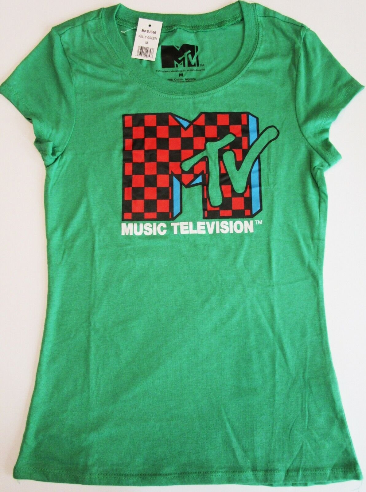 MTV ~ Music Television Medium Kelly Green Womens T-Shirt  ~ Size M ~ T Shirt
