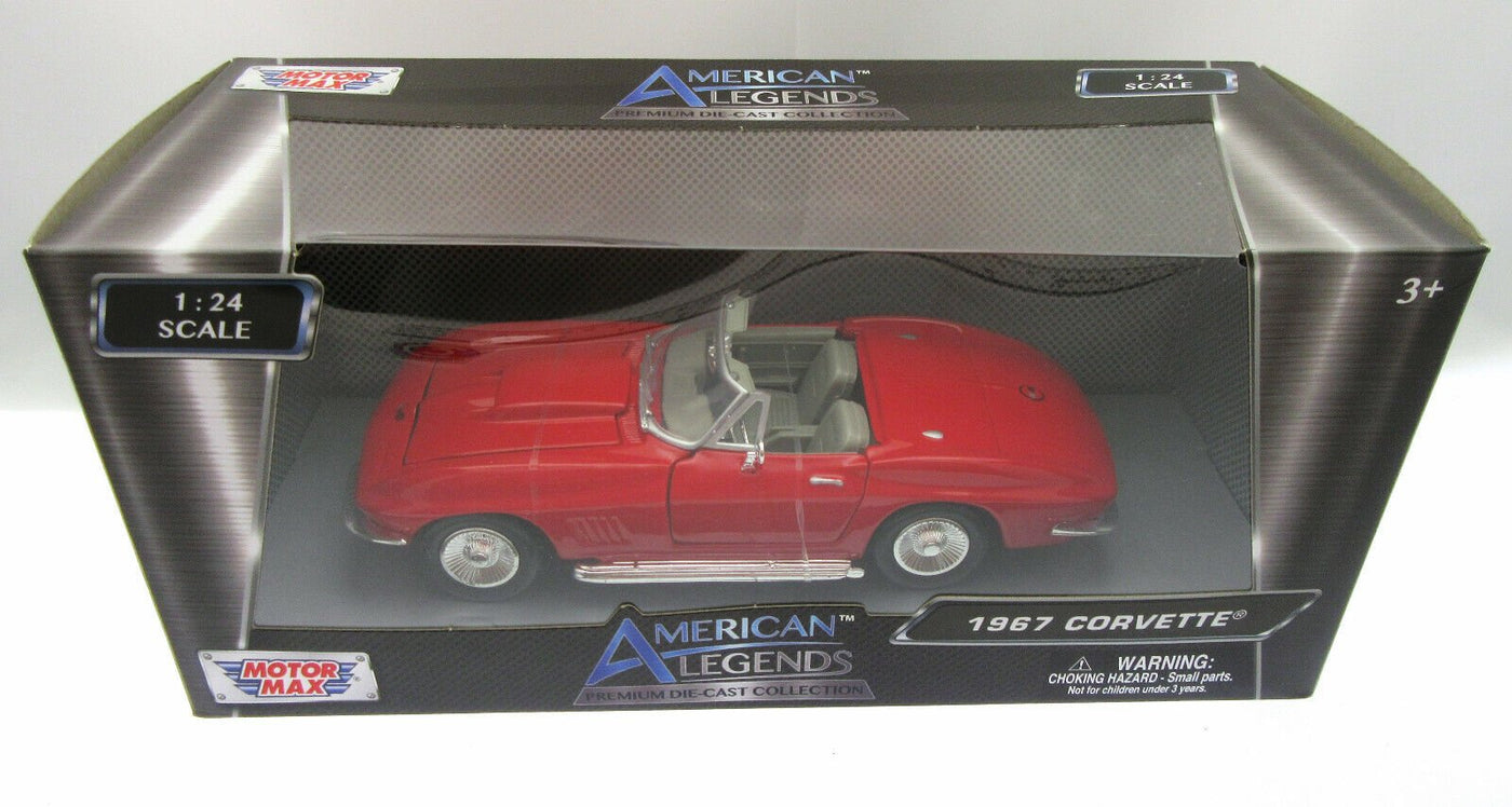 1967 Chevrolet Corvette ~ Red ~ Metal Die Cast Car ~ American Legends ~ 1:24