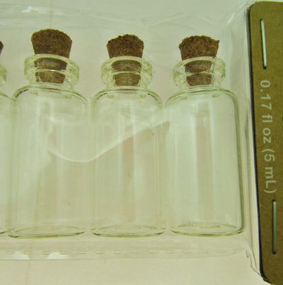 Miniature Glass Cork Lid Bottles - 7 Pack Mini Glass Containers Crafter's Square