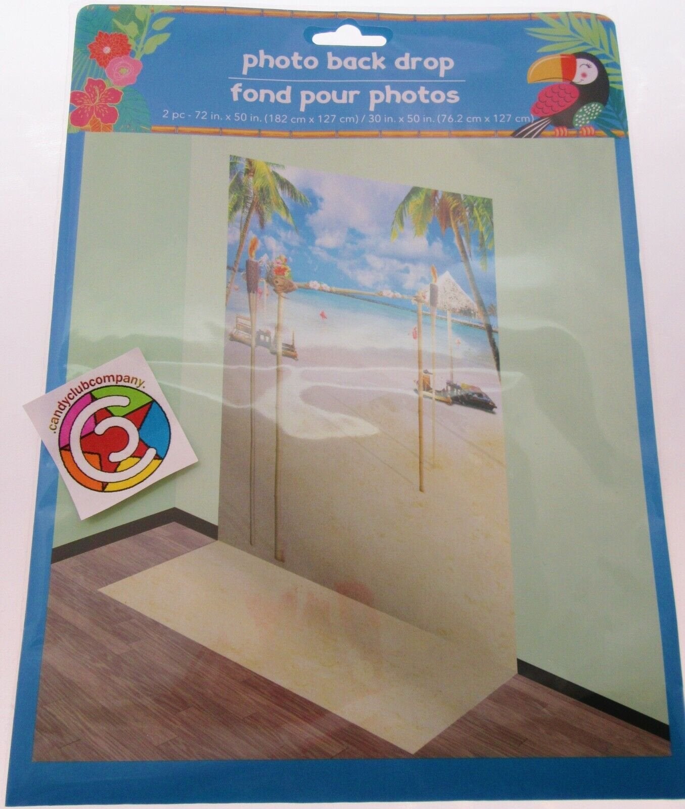 Photo Prop Background ~ 50 inch x 72 inch ~ Tropical Island Tiki