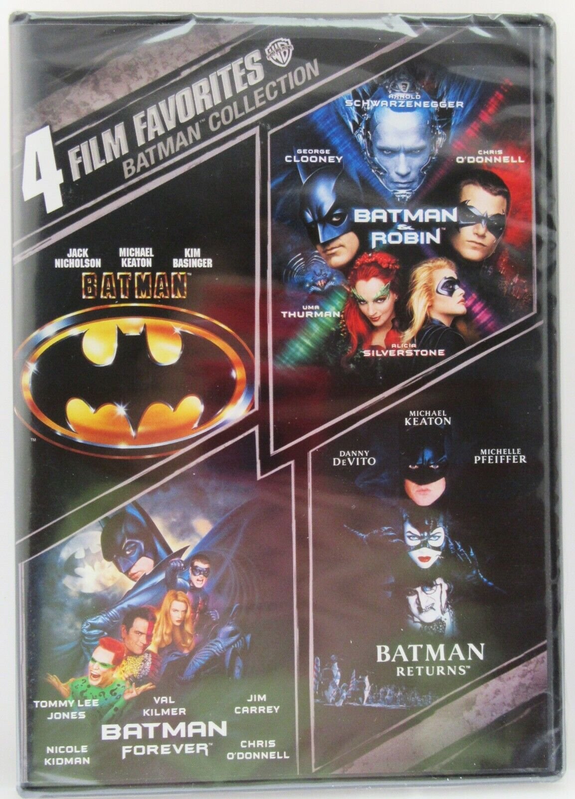 Batman ~ 4 Movie Pack ~ Keaton Nicholson Schwarzenegger ~ Movie ~ NEW DVD