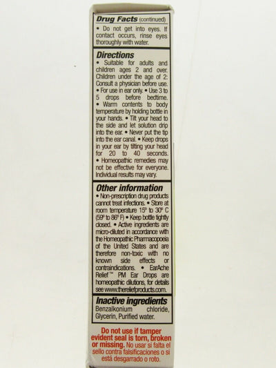 TRP EarAche Relief PM Ear Drops Relieves Ache Swimmers cold flu allergy