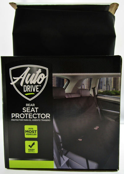 Auto Drive Rear Seat Protector Black ~ Easy Install Fits Most Vehicles