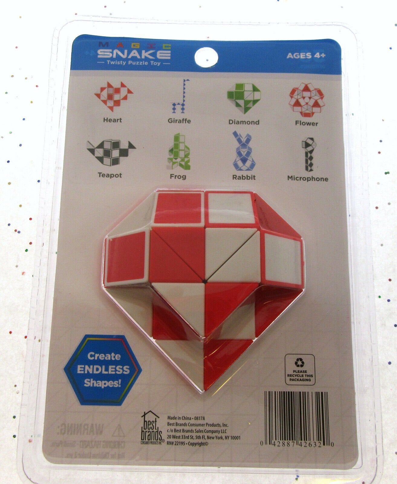 Magic Snake ~ Red ~ Twisty Puzzle Nostalgic Toy Create Endless Shapes