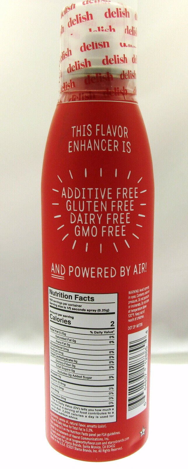 Delish ~  Popcorn Seasoning Spray ~ Butter Flavor ~ 2 Calories ~ 5oz bottle