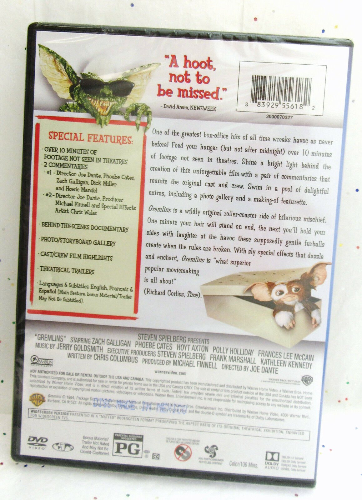 Gremlins - 1984 ~ Zach Galligan, Phoebe Cates ~ Gizmo ~ New DVD Movie