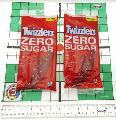 Twizzlers ~ Zero Sugar Free Strawberry Twists Candy Licorice 5oz bag ~ Lot of 2