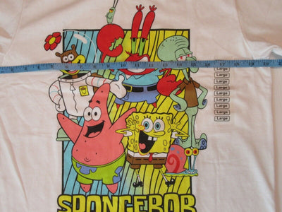 Sponge Bob Square Pants  Large T-Shirt  ~ Size L ~ White T Shirt A