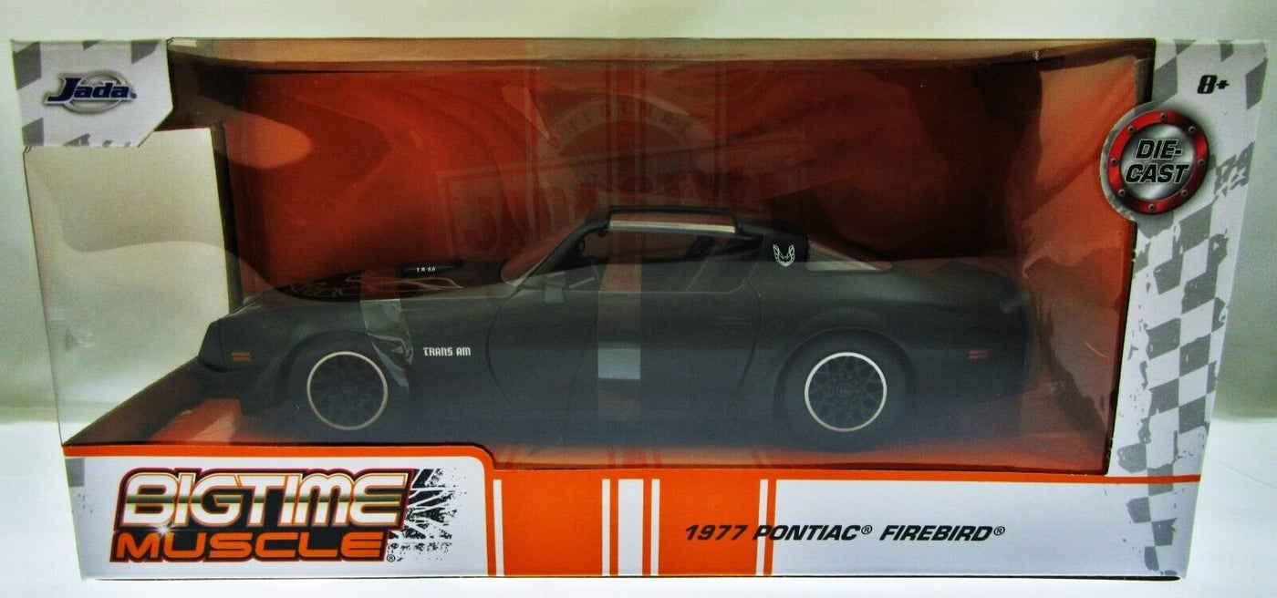 1977 Pontiac Firebird ~ Die Cast Car ~ Big Muscle ~ Matte Black ~ 1:24