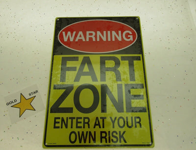 WARNING Fart Zone Enter At Your Own Risk 8 x 11 inch Sign Door Wall Decor