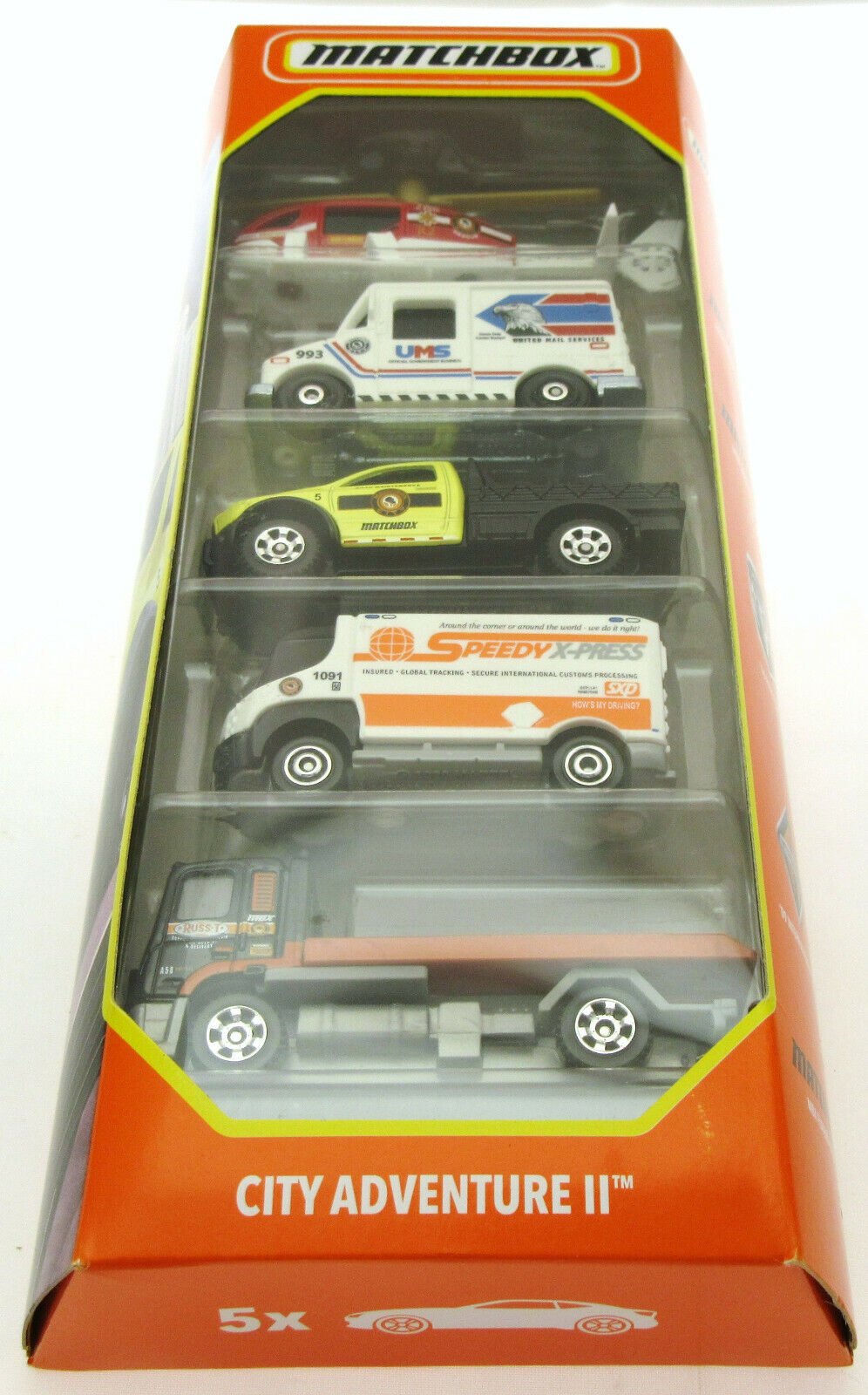 Matchbox MBX City Adventure II ~ w/ Helicopter ~ Die Cast ~ 5 Vehicles