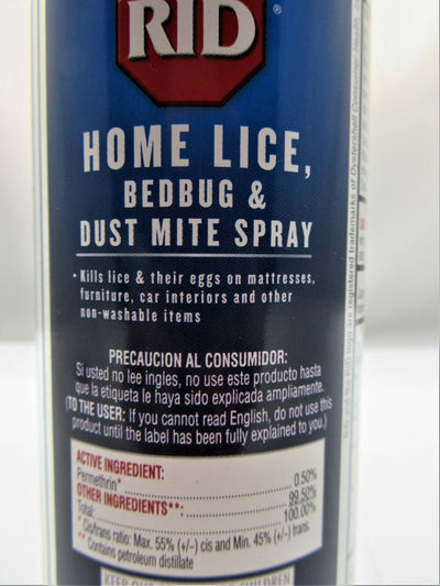 RID Home Lice Bed Bug and Dust Mite Spray furniture mattress