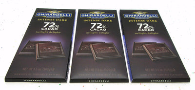Ghirardelli Intense Dark 72% Chocolate Geradeli ~3.5 ounce ~ Lot of 3