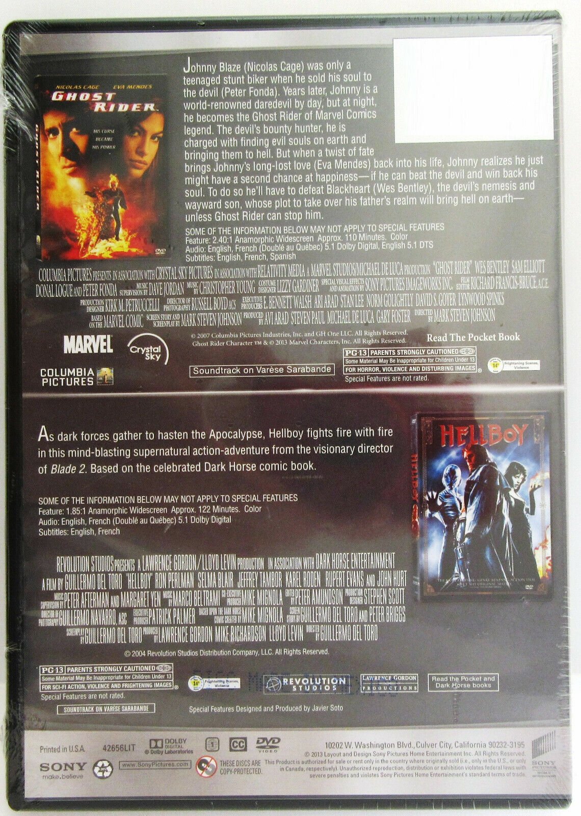 Ghost Rider / Hellboy ~ 2007 / 2004 ~ Double Feature ~ Movie ~ New DVD