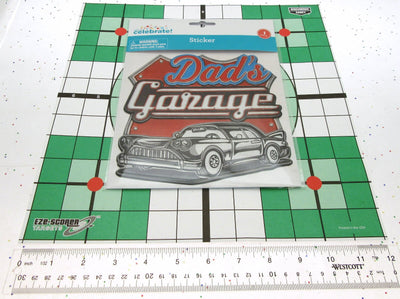 Dad's Garage Car Wall Sticker ~ 7 x 7 inch ~ Peel and Stick ~ Decor