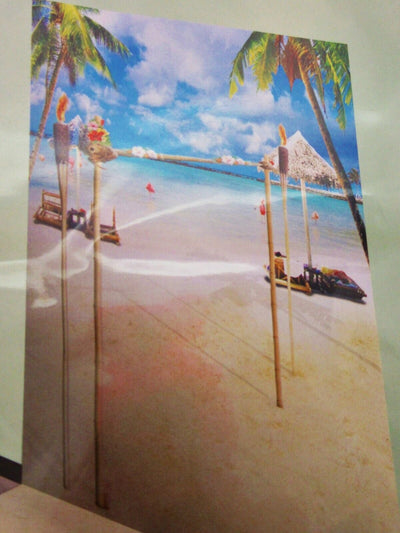 Photo Prop Background ~ 50 inch x 72 inch ~ Tropical Island Tiki
