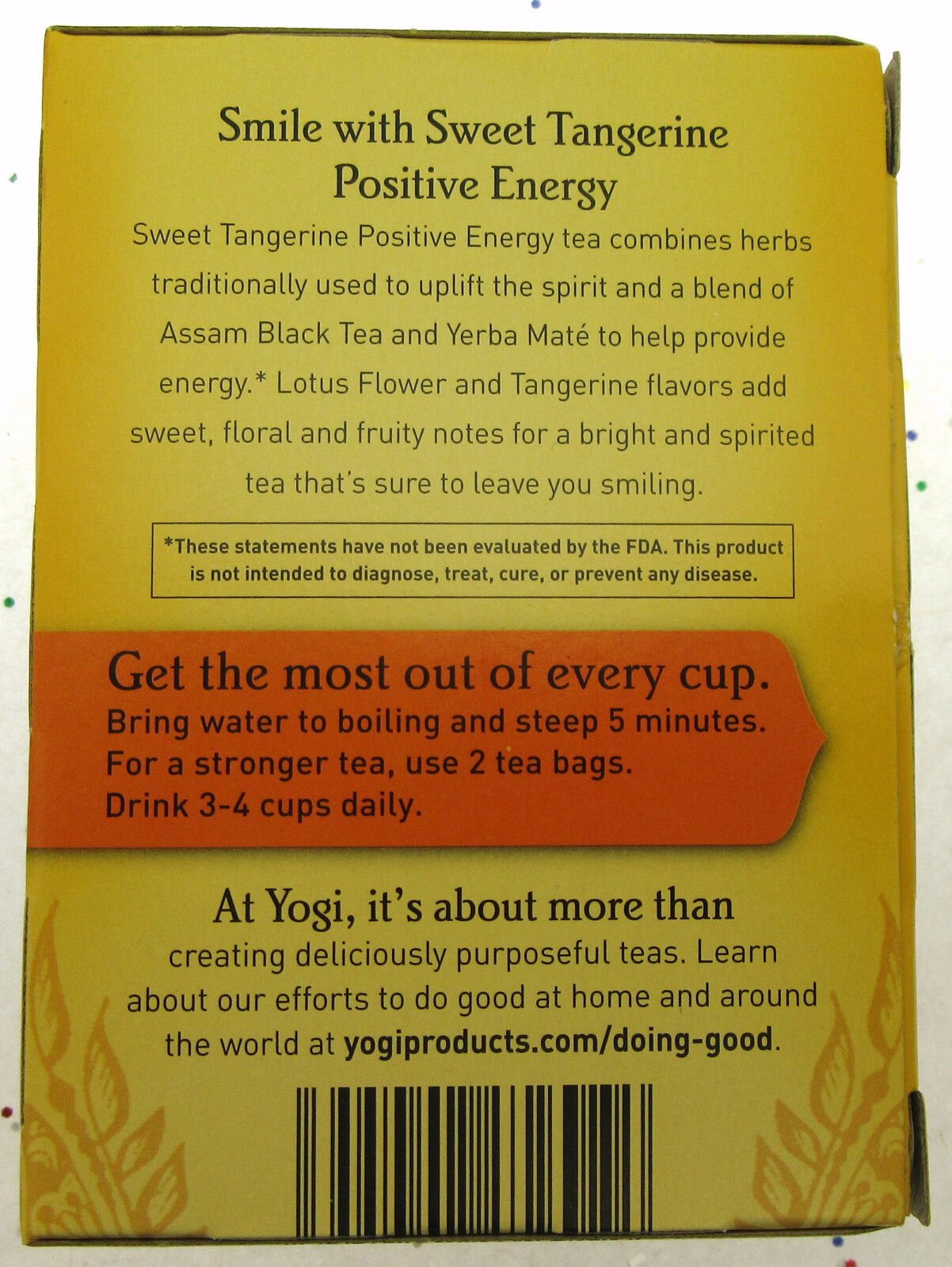 Yogi Sweet Tangerine ~ 1.02oz ~ Positive Energy ~ 16 Tea bags ~ Lot of 2