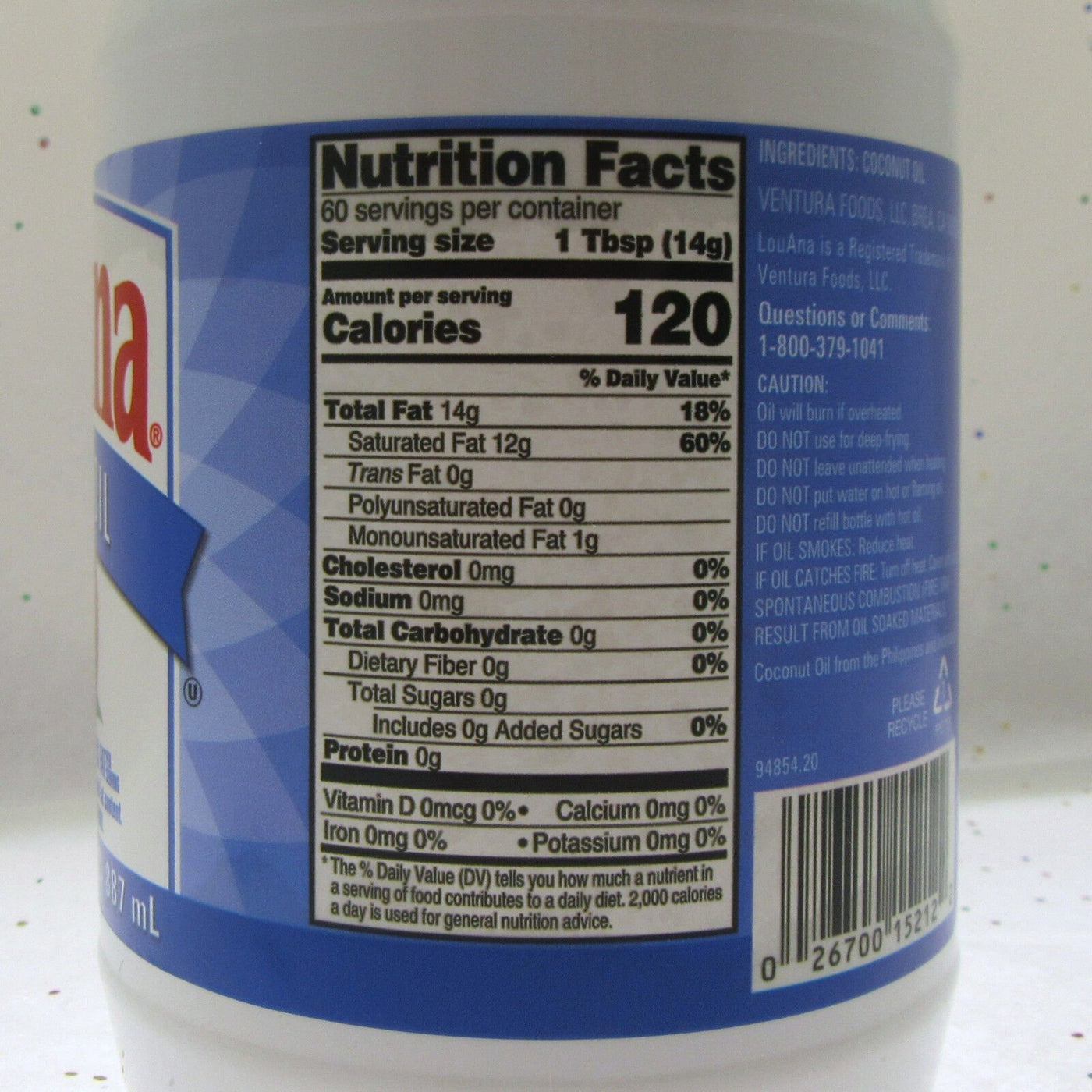 LouAna Coconut Oil ~ 100% Pure ~ Non-Hygrogenated ~ 30 oz container