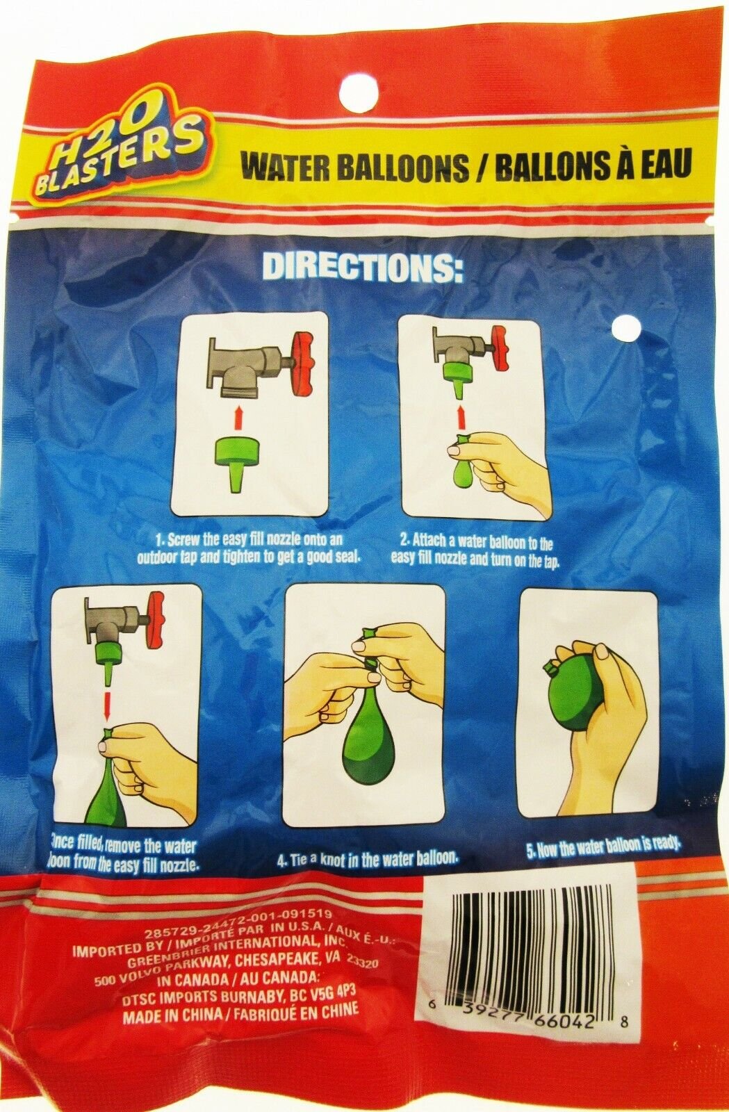 H20 Blasters 100 Water Balloons with Nozzle Tap Filler Attachment Make Balloon