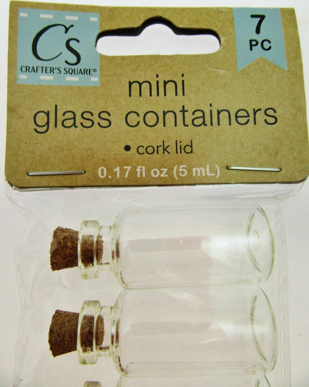 Miniature Glass Cork Lid Bottles - 7 Pack Mini Glass Containers Crafter's Square