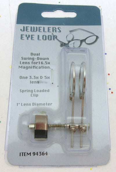 Jewelers Eye Loop ~ Dual Swing Down Lens ~ Clip On Loupe ~ 16.5X Magnification