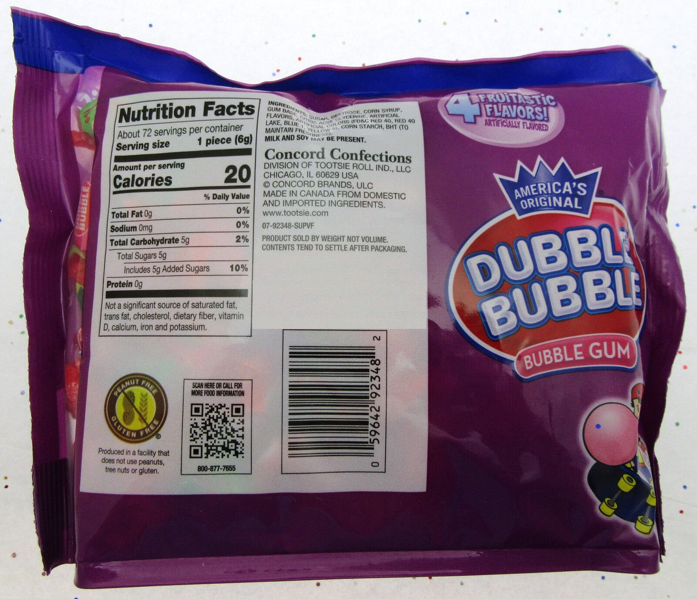 Dubble Bubble ~ 4 Flavor Fruit Mix 16oz Double Bubble Gum Chewing ~ 16oz bag