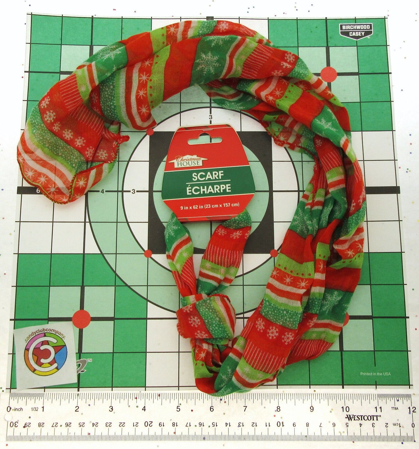 Holiday Scarf ~ Red White and Green ~ Seasonal ~ Snow Flake ~ Light Weight