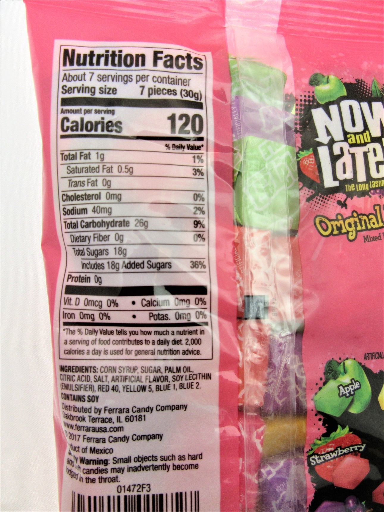 Now and Later ~ Original Mix ~ Mixed Fruit Chews Candy ~ 7oz Bag ~ Lot of 2