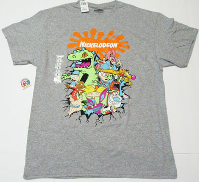 Nickelodeon Large  T-Shirt  ~ Size L ~ Grey Gray T Shirt