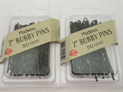 Modesa Hair Styling 2" Black Bobby Pins 100 pc Lot