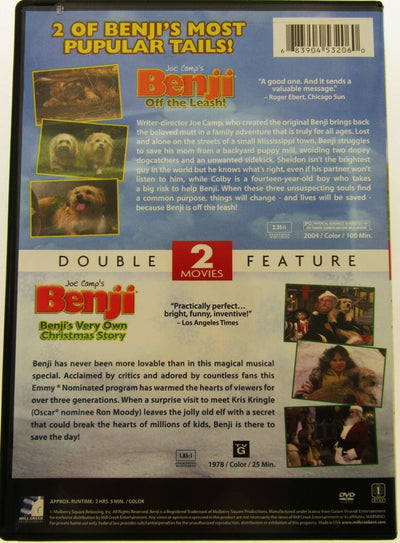 Benji Double Feature Children & Family Movie Holiday Christmas ~ DVD