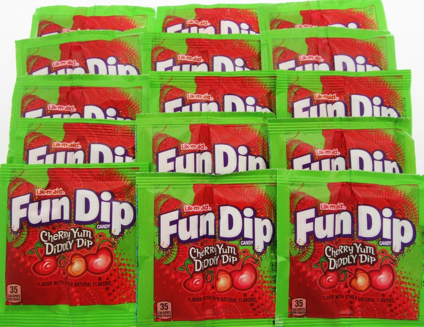 Fun Dip ~ Cherry Yum Diddly Dip ~ 15 Pouches of Candy