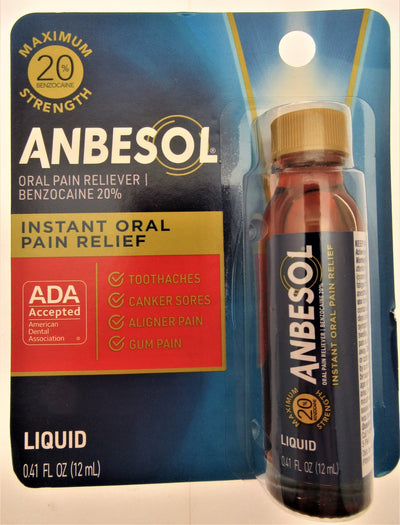 Anbesol Maximum Oral Anesthetic ~ 20% Benzocaine Instant Toothache Pain Relief