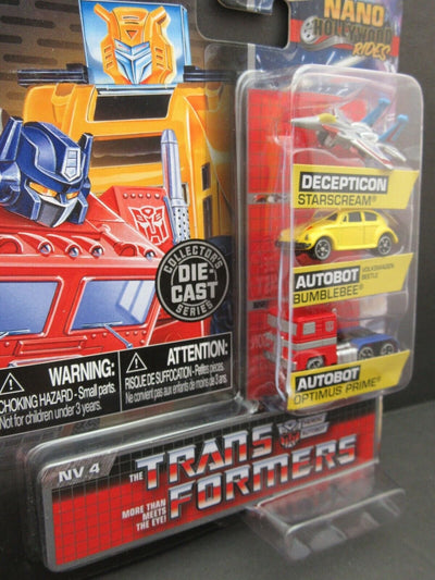 TRANSFORMERS Starscream Optimus Prime Bumblebee VW Die Cast Nano Hollywood Rides